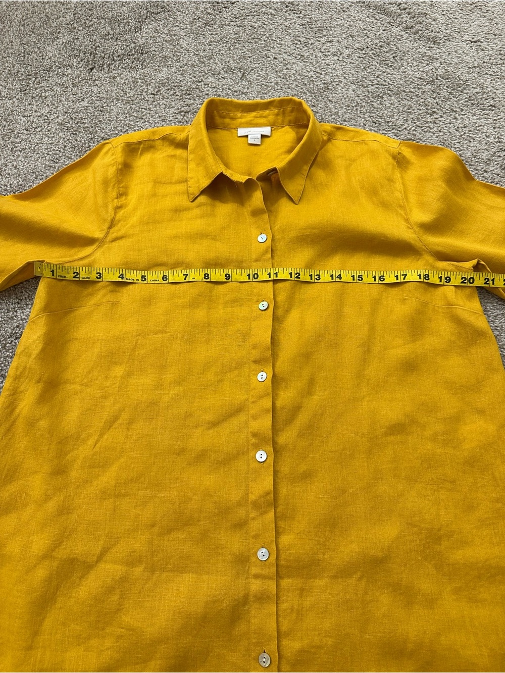 J.Jill Love Linen 100% Linen Button-Front Tunic – Size M – Mustard Yellow 🌼 - Picture 7 of 10